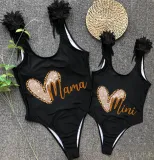 Mommy and Me Bathing Suits Heart Mama Mini Wings Shoulder Backless Swimsuits