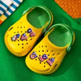 Toddler Kids Summer Slipper USA Independence Day American Flag Clog Slipper