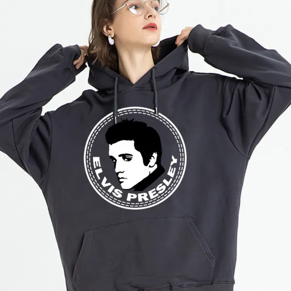 Adult Unisex Tops Exclusive Design Rocker Elvis Round Slogan T-shirts And Hoodies
