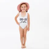 Mommy and Me Bathing Suits Copy Paste Ctrl Flower Shoulder Backless Swimsuits
