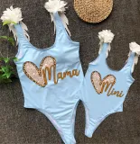 Mommy and Me Bathing Suits Heart Mama Mini Wings Shoulder Backless Swimsuits