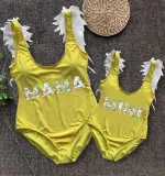 Mommy and Me Bathing Suits Mama Mini Sunflower Flower Shoulder Backless Swimsuits