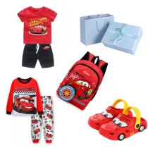 Boy Birthday Lightning Racing Cars Slipper Sleepwear Bag Birthday Gift Set With Gift Box