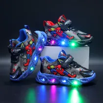 Toddler Kids Boy LED Light Up Sneaker Breathable Running Sport Shoes