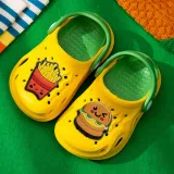 Toddler Kids Summer Slipper Cartoon Hamburger Fries Clog Slipper