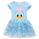 Girls Yarn Skirt Cartoon Duck Head Long And Short Sleeve Dress