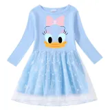 Girls Yarn Skirt Cartoon Duck Head Long And Short Sleeve Dress