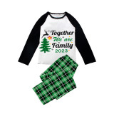 2023 Christmas Matching Family Pajamas Exclusive Family Together Flying Reindeer Green Plaids Pajamas Set