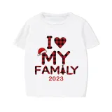 2023 Christmas Matching Family Pajamas Exclusive Design I Love My Family Short Pajamas Set