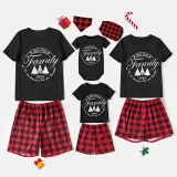 2023 Christmas Matching Family Pajamas Exclusive We Are Family Wreath Xmas Tree Black Pajamas Set