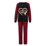 2023 Christmas Matching Family Pajamas Santa Heart Merry Xmas Black Pajamas Set