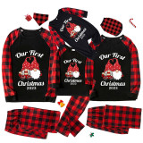 Christmas Matching Family Pajamas 2023 Our First Christmas Gnomes Black Pajamas Set