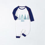 2023 Christmas Matching Family Pajamas Exclusive Christmas Tree Blue Plaids Pajamas Set
