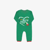 2023 Christmas Matching Family Pajamas Santa Heart Merry Xmas Green Stripes Pajamas Set