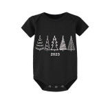 2023 Christmas Matching Family Pajamas Exclusive Christmas Tree Black Pajamas Set