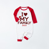 2023 Christmas Matching Family Pajamas I Love My Family Red Pajamas Set