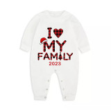 2023 Christmas Matching Family Pajamas Exclusive Design I Love My Family Gray Pajamas Set