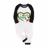 2023 Christmas Matching Family Pajamas Santa Heart Merry Xmas Green Plaids Pajamas Set