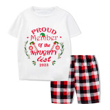 2023 Christmas Matching Family Pajamas Exclusive Design Wreath Crutch Naughty List Short Pajamas Set