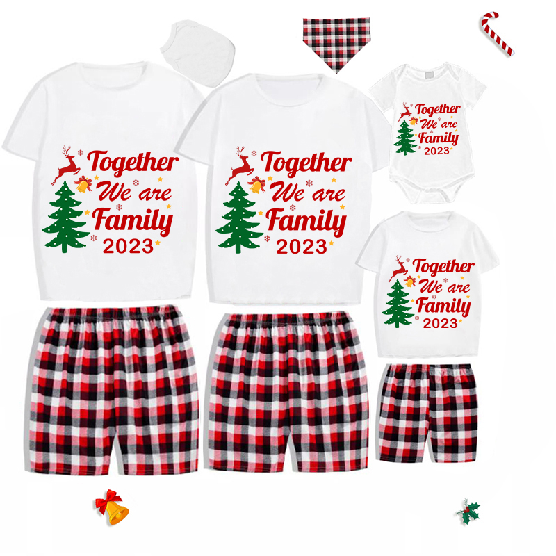 2023 Christmas Matching Family Pajamas Exclusive Family Together Flying Reindeer Short Pajamas Set