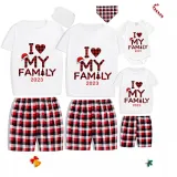2023 Christmas Matching Family Pajamas Exclusive Design I Love My Family Short Pajamas Set