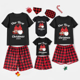 Christmas Matching Family Pajamas 2023 Our First Christmas Gnomes Black Pajamas Set