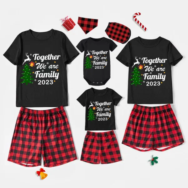 2023 Christmas Matching Family Pajamas Exclusive Family Together Flying Reindeer Black Pajamas Set