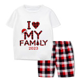 2023 Christmas Matching Family Pajamas Exclusive Design I Love My Family Short Pajamas Set