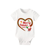 2023 Christmas Matching Family Pajamas Exclusive Design Heart Merry Xmas Short Pajamas Set