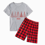 2023 Christmas Matching Family Pajamas Christmas Tree Short Pajamas Set