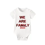 2023 We are Family Christmas Matching Family Pajamas Plus Size White Pajamas Set With Dog Pajamas