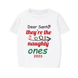 2023 Christmas Matching Family Pajamas Dear Santa They're The Naughty Ones Gray Pajamas Set