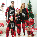 2023 Christmas Matching Family Pajamas Merry Christmas Season To Be Together Black Pajamas Set