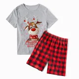 2023 Christmas Matching Family Pajamas Christmas Exclusive Design Deer Head Snowflake Merry Christmas Short Pajamas Set