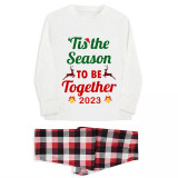 2023 Christmas Matching Family Pajamas Merry Christmas Season To Be Together Plaids Pajamas Set
