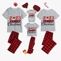 Christmas Matching Family Pajamas 2023 Family Christmas Hat Gray Pajamas Set