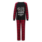 2023 Christmas Matching Family Pajamas Dear Santa They're The Naughty Ones Black Pajamas Set