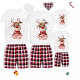 2023 Christmas Matching Family Pajamas Christmas Exclusive Design Deer Head Snowflake Merry Christmas Short Pajamas Set