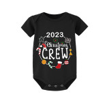 2023 Christmas Matching Family Pajamas Exclusive Design Christmas Crew Wreath Black Pajamas Set