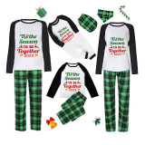 2023 Christmas Matching Family Pajamas Exclusive Design Merry Christmas Season Together Green Plaids Pajamas Set