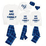 2023 We Are Family Christmas Matching Family Pajamas Blue Pajamas Set With Dog Cloth