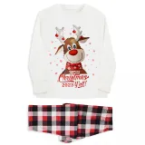 Christmas Matching Family Pajamas 2023 Christmas Y‘all Smile Deer Snowflake Plaids Pajamas Set