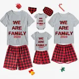 2023 We are Family Christmas Matching Family Pajamas Plus Size White Pajamas Set With Dog Pajamas