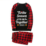2023 Christmas Matching Family Pajamas Merry Christmas Season To Be Together Black Pajamas Set