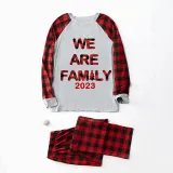 2023 We are Family Christmas Matching Family Pajamas Plus Size Gray Pajamas Set With Dog Pajamas