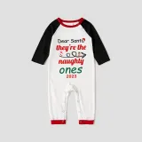 2023 Christmas Matching Family Pajamas Dear Santa They're The Naughty Ones White Pajamas Set