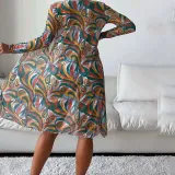 Women 3 Piece Color Prints Drawstring Knot Shorts Kimono Cover Up Bikini Swimsuit