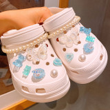Audlt Unisex Women Clog Summer Slipper Pearl Butterfly Croc Decoration Beach Slipper Shoes