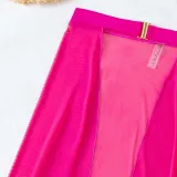 Women 3 Piece Cut Out Halter Chain Linked High Cut Cover Up Belt Mesh Kimono Bikini Swimsuit