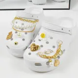 Audlt Unisex Women Clog Summer Slipper Heart Chain Croc Decoration Beach Slipper Shoes